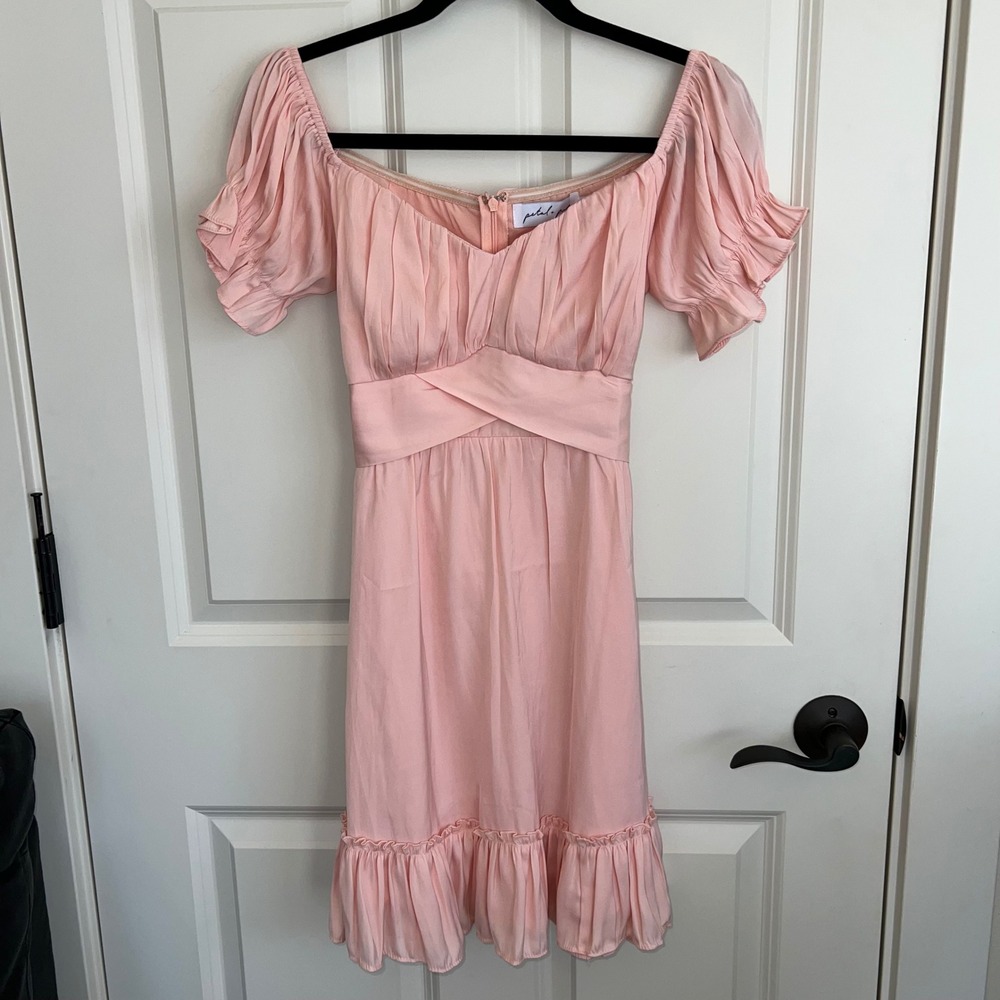 NWT Petal & Pup Lisle Ruffle Puff Sleeve Mini Dress Blush Pink‎ Size 6